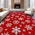 thumbnail image 1 of ODIKA 4'x6' Machine Washable Non-Slip Area Rug, Enchanted Frosty Celebration Artistic High Traffic Rug, Red, 509462, 1 of 7