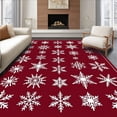 thumbnail image 1 of ODIKA 4'x6' Machine Washable Non-Slip Area Rug, Enchanted Frosty Crystal Celebration Seasonal Decorative Accent High Traffic Rug, Red, 732984, 1 of 7