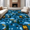 thumbnail image 1 of ODIKA 4x6 Machine Washable Non-Slip Area Rug, Enchanted Frosty Village Celebration Doorway Accent With Magical Touch High Traffic Rug with Pad, Blue, 607800, 1 of 8