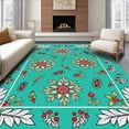 thumbnail image 1 of ODIKA 4'x6' Machine Washable Non-Slip Area Rug, Enchanted Holiday Blossom Artisan High Traffic Rug with Pad, Red, 503499, 1 of 8