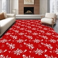 thumbnail image 1 of ODIKA 4'x6' Machine Washable Non-Slip Area Rug, Enchanted Holiday Frosty Celebration Decorative Floor Covering High Traffic Rug, Red, 611382, 1 of 7