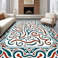 thumbnail image 1 of ODIKA 4'x6' Machine Washable Non-Slip Area Rug, Enchanted Labyrinth Maze Mystical Serpentine Pathway Design High Traffic Rug, Red, 499275, 1 of 7