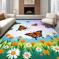 thumbnail image 1 of ODIKA 4'x6' Machine Washable Non-Slip Area Rug, Enchanted Meadow Blossom Artistic High Traffic Rug, Orange, 663398, 1 of 5