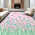 thumbnail image 1 of ODIKA 4x6 Machine Washable Non-Slip Area Rug, Enchanted Meadow Wildflower Blooming Spring Tapestry High Traffic Rug, Pink, 542870, 1 of 7