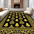 thumbnail image 1 of ODIKA 4'x6' Machine Washable Non-Slip Area Rug, Enchanted Paisley Whimsical Charm Authentic Splendor High Traffic Rug, Black, 567185, 1 of 7