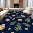 thumbnail image 1 of ODIKA 4'x6' Machine Washable Non-Slip Area Rug, Enchanted Pinecone Fir Branch Seasonal Celebration Floor Ensemble High Traffic Rug, Blue, 731606, 1 of 7