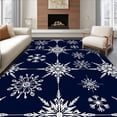 thumbnail image 1 of ODIKA 4'x6' Machine Washable Non-Slip Area Rug, Enchanted Snowflake Wonderland Holiday Festive Celebration High Traffic Rug, Blue, 738946, 1 of 7