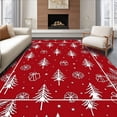thumbnail image 1 of ODIKA 4'x6' Machine Washable Non-Slip Area Rug, Enchanted Winter Wonderland Fir Tapestry High Traffic Rug with Pad, Red, 605896, 1 of 8