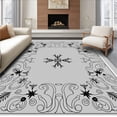 thumbnail image 1 of ODIKA 4'x6' Machine Washable Non-Slip Area Rug, Enchanted Winter Wonderland Snowman Deer Forest Scene High Traffic Rug, Silver, 617872, 1 of 7