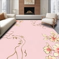 thumbnail image 1 of ODIKA 4'x6' Machine Washable Non-Slip Area Rug, Enchanting Blossom Cascade With Symmetrical Vine Tracery High Traffic Rug, Pink, 536907, 1 of 7