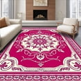 thumbnail image 1 of ODIKA 4'x6' Machine Washable Non-Slip Area Rug, Exotic Paisley Interlaced Baroque Luxurious Craftsmanship High Traffic Rug with Pad, Magenta, 571851, 1 of 8