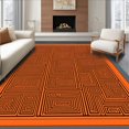 thumbnail image 1 of ODIKA 4'x6' Machine Washable Non-Slip Area Rug, Exquisite Maze Labyrinth Fashionable Upscale High Traffic Rug, Orange, 588473, 1 of 7