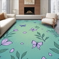 thumbnail image 1 of ODIKA 4'x6' Machine Washable Non-Slip Area Rug, Fairy Tale Canopy with Dancing Butterflies and Floating Petals Art High Traffic Rug, Turquoise, 686370, 1 of 7