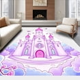 thumbnail image 1 of ODIKA 4'x6' Machine Washable Non-Slip Area Rug, Fairy Tale Castle Enchanted Fantasy Adventure High Traffic Rug, Pink, 724551, 1 of 5