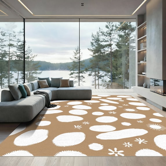 ODIKA 4x6 Machine Washable Non-Slip Area Rug, Farmhouse Chic Spotted ...