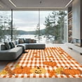 thumbnail image 1 of ODIKA 4'x6' Machine Washable Non-Slip Area Rug, Farmhouse Orange High Traffic Rug with Pad, Orange, 1052056, 1 of 8