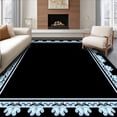 thumbnail image 1 of ODIKA 4'x6' Machine Washable Non-Slip Area Rug, Feline Footprints Frosty Entrance Greeting High Traffic Rug, Black, 608482, 1 of 7