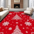 thumbnail image 1 of ODIKA 4'x6' Machine Washable Non-Slip Area Rug, Festive Evergreen Decorative Holiday High Traffic Rug with Pad, Red, 742250, 1 of 8