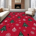 thumbnail image 1 of ODIKA 4'x6' Machine Washable Non-Slip Area Rug, Festive Evergreen Holiday Embellishment With Joyful High Traffic Rug, Red, 610317, 1 of 5