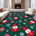 thumbnail image 1 of ODIKA 4'x6' Machine Washable Non-Slip Area Rug, Festive Gnome Holiday Entrance With Jolly Elves High Traffic Rug with Pad, Green, 628084, 1 of 8