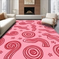 thumbnail image 1 of ODIKA 4'x6' Machine Washable Non-Slip Area Rug, Festive Helper Christmas Stand Cover with Peppermint Swirl Design High Traffic Rug, Pink, 651980, 1 of 7