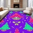thumbnail image 1 of ODIKA 4'x6' Machine Washable Non-Slip Area Rug, Festive Holiday Bathroom Jolly Yuletide Washroom High Traffic Rug, Purple, 629058, 1 of 7