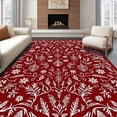 thumbnail image 1 of ODIKA 4'x6' Machine Washable Non-Slip Area Rug, Festive Holiday Hearth With Joyful Winter Celebration High Traffic Rug with Pad, Red, 621789, 1 of 8