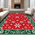 thumbnail image 1 of ODIKA 4'x6' Machine Washable Non-Slip Area Rug, Festive Holiday Snowflake Decorative Winter Celebration High Traffic Rug with Pad, Red, 630520, 1 of 8