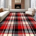 thumbnail image 1 of ODIKA 4'x6' Machine Washable Non-Slip Area Rug, Festive Lumberjack Tartan Heritage Country Cabin Design High Traffic Rug, Red, 615263, 1 of 5
