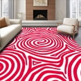 thumbnail image 1 of ODIKA 4'x6' Machine Washable Non-Slip Area Rug, Festive Peppermint Swirl Bath Holiday Spiral Design High Traffic Rug, Red, 733293, 1 of 5