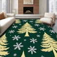 thumbnail image 1 of ODIKA 4'x6' Machine Washable Non-Slip Area Rug, Festive Pine Tree Snowflake Half Moon Anti Slip Semi Circle High Traffic Rug with Pad, Green, 617643, 1 of 8