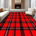 thumbnail image 1 of ODIKA 4'x6' Machine Washable Non-Slip Area Rug, Festive Plaid Holiday Celebration High Traffic Rug with Pad, Red, 506594, 1 of 8