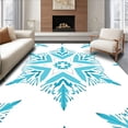 thumbnail image 1 of ODIKA 4'x6' Machine Washable Non-Slip Area Rug, Festive Snowflake Burst Hooked Cushion Abstract Design High Traffic Rug, Blue, 626675, 1 of 7