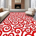 thumbnail image 1 of ODIKA 4'x6' Machine Washable Non-Slip Area Rug, Festive Swirl Latch Hook DIY Project High Traffic Rug, Red, 647079, 1 of 7