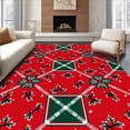 thumbnail image 1 of ODIKA 4'x6' Machine Washable Non-Slip Area Rug, Festive Tartan Plaid with Holly Berry Cluster Detailing High Traffic Rug with Pad, Red, 501519, 1 of 8