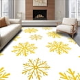 thumbnail image 1 of ODIKA 4x6 Machine Washable Non-Slip Area Rug, Festive Winter Bloom Featuring Stylized Pinecone and Snowflake Array High Traffic Rug, Gold, 630000, 1 of 7
