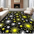 thumbnail image 1 of ODIKA 4'x6' Machine Washable Non-Slip Area Rug, Firework Display Abstract Floor High Traffic Rug with Pad, Black, 662183, 1 of 8