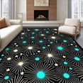 thumbnail image 1 of ODIKA 4'x6' Machine Washable Non-Slip Area Rug, Firework Display Bohemian Eclectic Decorative Textile High Traffic Rug, Black, 661512, 1 of 7