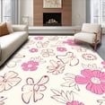 thumbnail image 1 of ODIKA 4'x6' Machine Washable Non-Slip Area Rug, Floral Abstract Hallway High Traffic Rug with Pad, Pink, 339327, 1 of 8