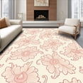 thumbnail image 1 of ODIKA 4'x6' Machine Washable Non-Slip Area Rug, Floral Swirl Accent High Traffic Rug, Beige, 360382, 1 of 7