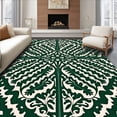 thumbnail image 1 of ODIKA 4'x6' Machine Washable Non-Slip Area Rug, Floral Trellis Featuring Interwoven Vine High Traffic Rug, Green, 576202, 1 of 7
