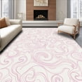 thumbnail image 1 of ODIKA 4x6 Machine Washable Non-Slip Area Rug, Flowing Currency Motif Abstract with Swirling Design High Traffic Rug, Pink, 489786, 1 of 7