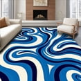 thumbnail image 1 of ODIKA 4'x6' Machine Washable Non-Slip Area Rug, Flowing Wave Abstract Contemporary High Traffic Rug with Pad, Blue, 487578, 1 of 8