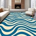 thumbnail image 1 of ODIKA 4x6 Machine Washable Non-Slip Area Rug, Flowing Waves Modern Artistic Decorative Accent High Traffic Rug with Pad, Blue, 489583, 1 of 8