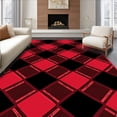 thumbnail image 1 of ODIKA 4'x6' Machine Washable Non-Slip Area Rug, Frontier Plaid Hearth Woodland November Arrangement High Traffic Rug, Red, 610454, 1 of 7