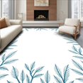 thumbnail image 1 of ODIKA 4'x6' Machine Washable Non-Slip Area Rug, Frosty Botanical Wreath Tree Skirt with Swirling Winter Branch High Traffic Rug, Blue, 740818, 1 of 7