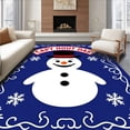 thumbnail image 1 of ODIKA 4'x6' Machine Washable Non-Slip Area Rug, Frosty Friend Needlecraft Project Decoration High Traffic Rug with Pad, Blue, 626710, 1 of 8