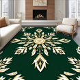 thumbnail image 1 of ODIKA 4'x6' Machine Washable Non-Slip Area Rug, Frosty Starburst Tree Collar with Glittering Crystal Details High Traffic Rug with Pad, Green, 735041, 1 of 8