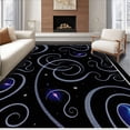thumbnail image 1 of ODIKA 4x6 Machine Washable Non-Slip Area Rug, Galactic Spiral Design Showcasing Twinkling Meteor High Traffic Rug, Black, 649351, 1 of 7