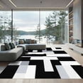thumbnail image 1 of ODIKA 4'x6' Machine Washable Non-Slip Area Rug, Geometric Black High Traffic Rug, Black, 1051670, 1 of 7